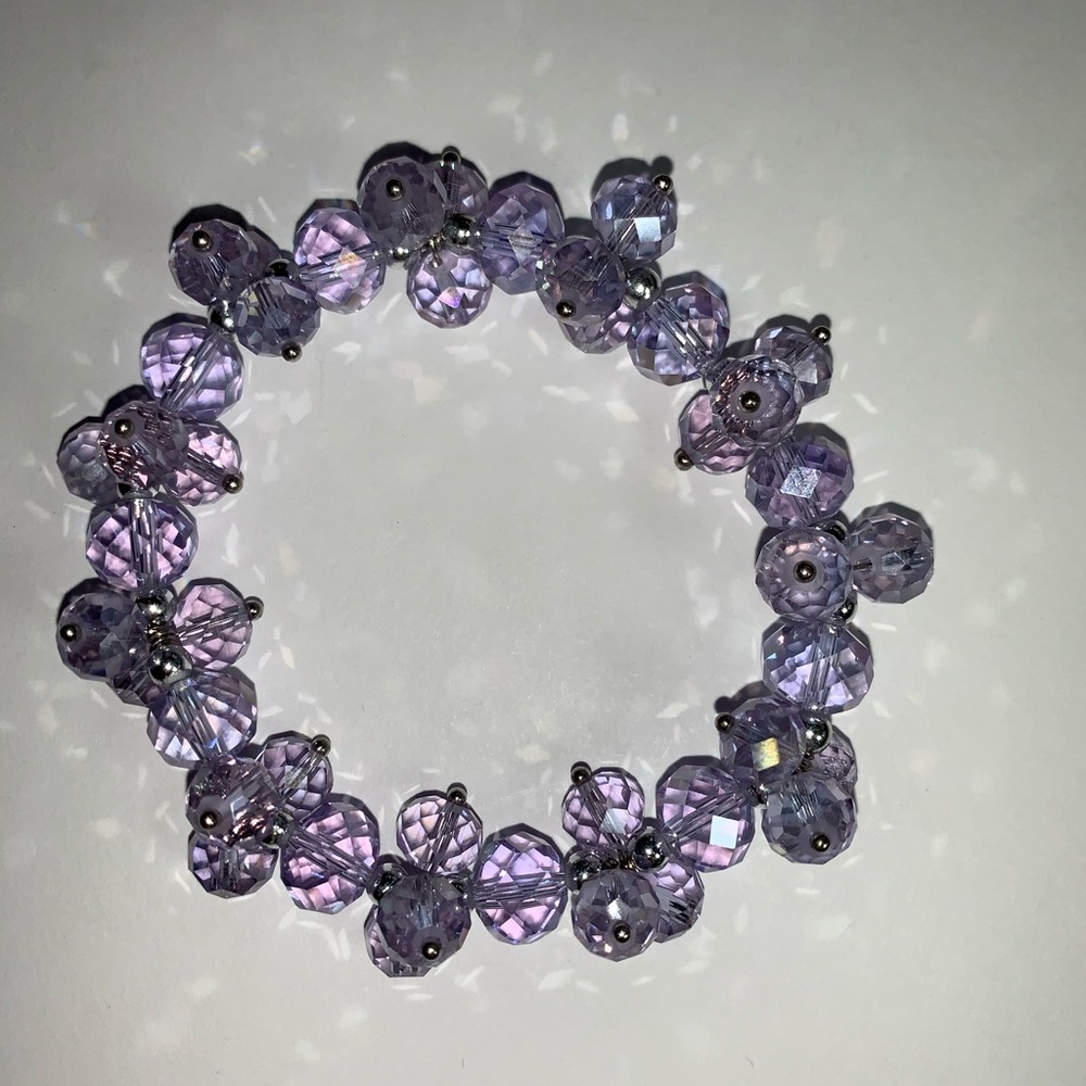 SOLD OUT..Amethyst Swarovski Crystal  bracelet - Picture 3 of 4